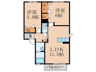 ヴィラＳＨＭ行橋クアルトの物件間取画像